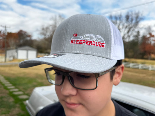 A Sleeperdude  Richardson 112 Adjustable Gray WHITE LOGO