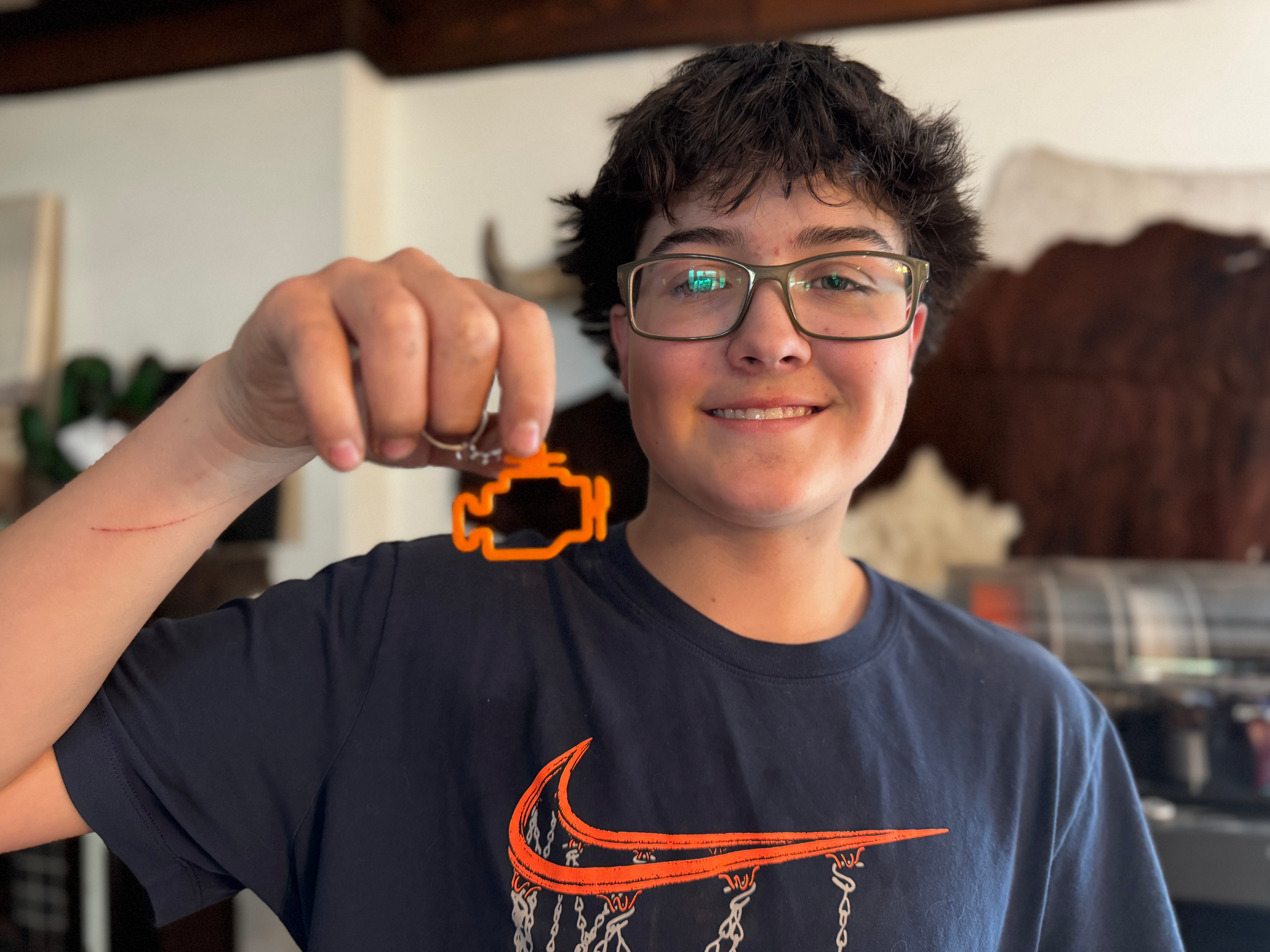 Ralphie's NEW 3D Printed Check Engine Light Keychain in Orange ...